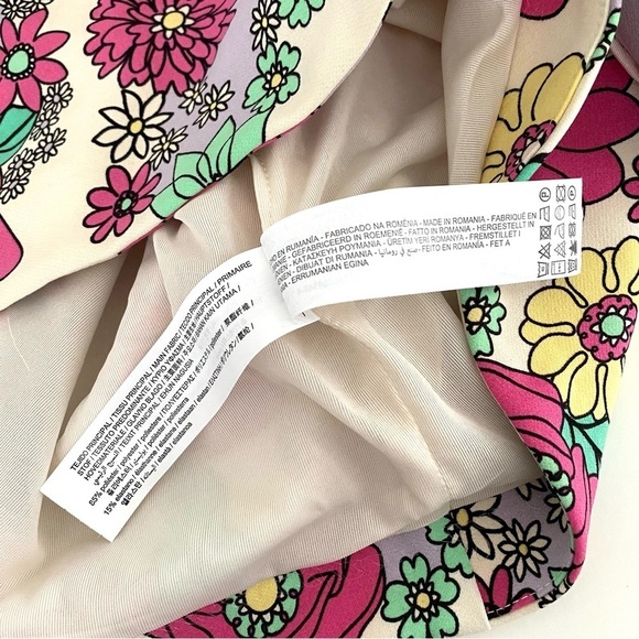 Zara Floral Lace Up Corset Crop Top and Mini Skirt 2 Pieces Matching Set - Picture 11 of 16